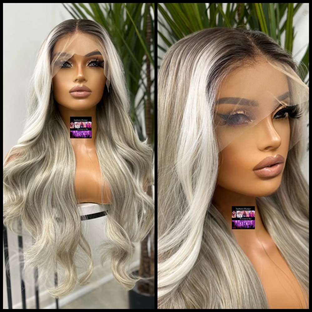 - Human Hair Blended Lace Front Wig